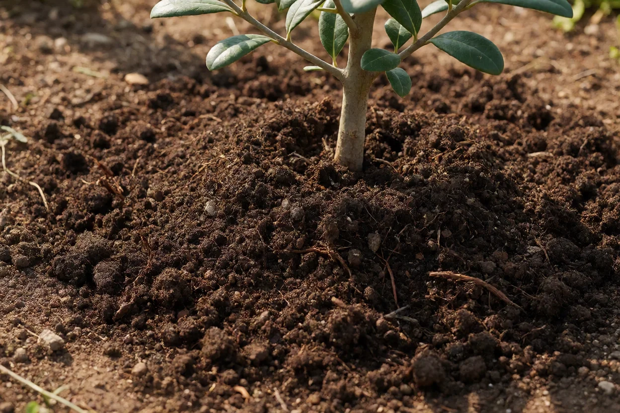 Solo fértil e bem drenado preparado para o cultivo de goiaba-serrana
