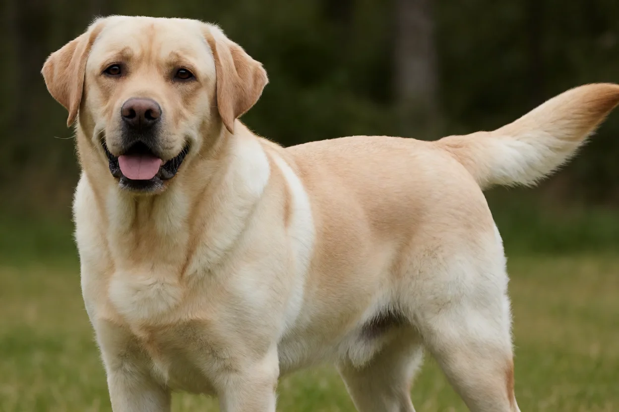 Labrador Retriever adulto preto ou amarelo em ambiente natural
