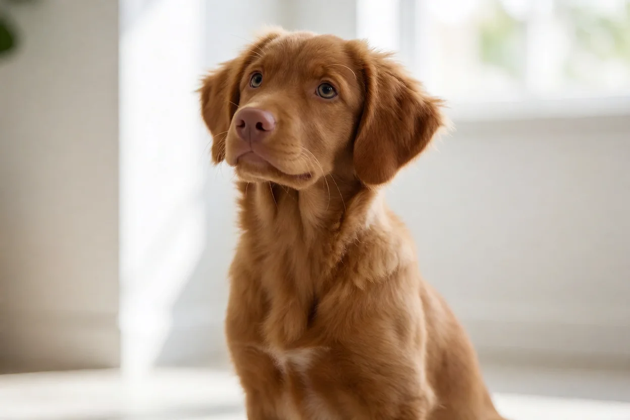 Filhote de Retriever da Nova Escócia saudável